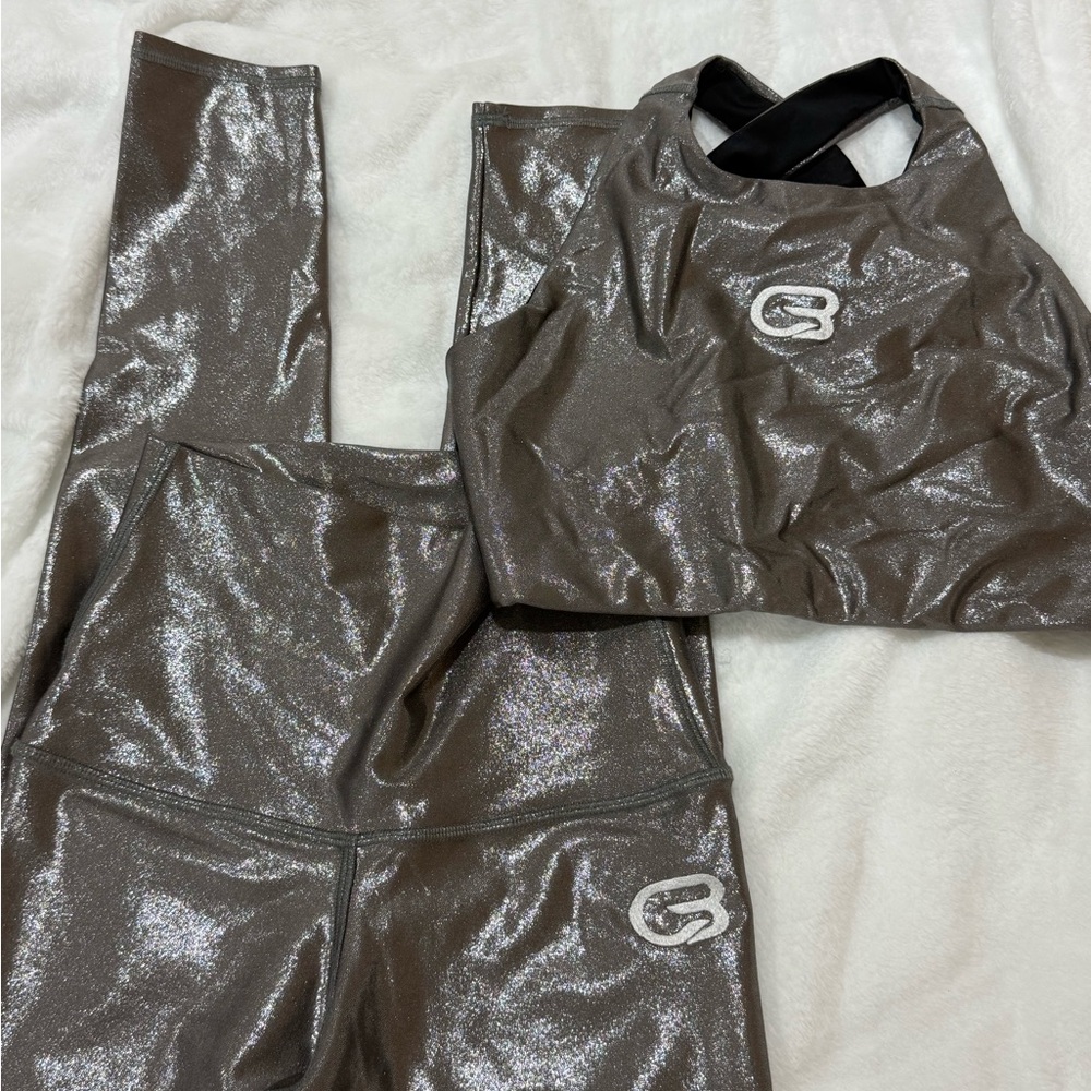 Shiny Silver Activewear Set